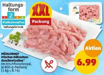 PENNY MÜHLENHOF Frisches Hähnchen-Geschnetzeltes 800 g Packung Angebot