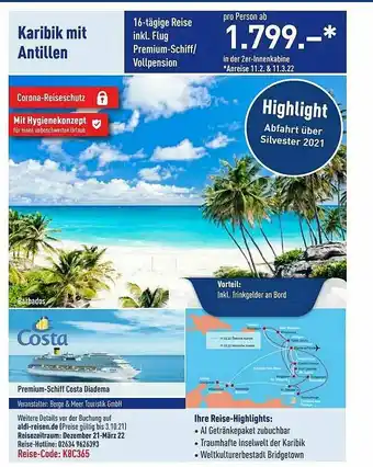 ALDI Nord Reisen Karibik Mit Antillen Angebot