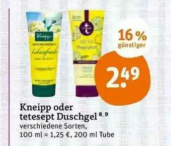 tegut Kneipp Oder Tetesept Duschgel Angebot