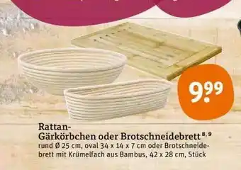 tegut Rattan Gärkörchen Oder Brotschneidebrett Angebot