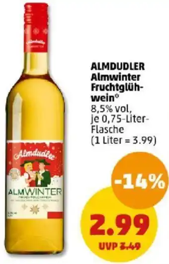 PENNY ALMDUDLER Almwinter Fruchtglühwein 0,75 Liter Angebot