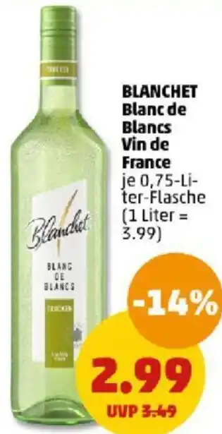 PENNY BLANCHET Blanc de Blancs Vin de France 0,75 Liter Flasche Angebot