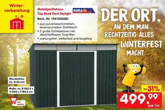 Netto Marken-Discount Metallgerätehaus Top Shed Pent Skylight Angebot