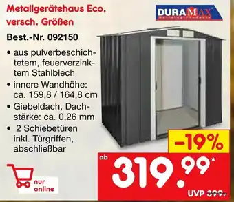 Netto Marken-Discount Metallgerätehaus Eco Angebot