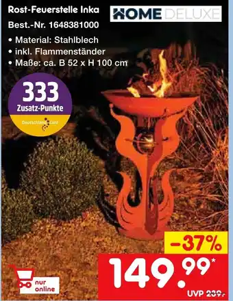 Netto Marken-Discount Rost Feuerstelle Inka Angebot