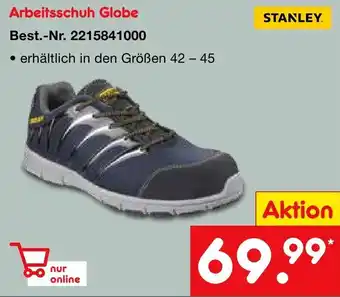 Netto Marken-Discount Stanley Arbeitsschuh Globe Angebot