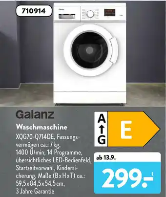 Aldi Süd Galanz Waschmaschine XQG70-Q714DE Angebot