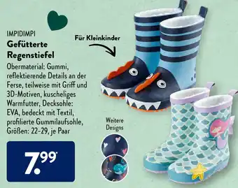 Aldi Süd Impidimpi Gefütterte Regenstiefel Angebot