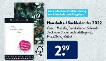 Aldi Süd Haushalts/Buchkalender 2022 Angebot