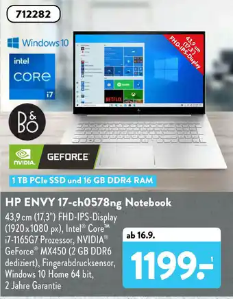 Aldi Süd HP Envy 17-ch0578ng Notebook Angebot