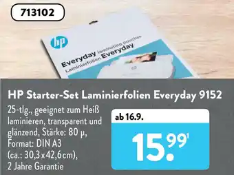 Aldi Süd HP Starter Set Laminierfolien Everyday 9152 Angebot