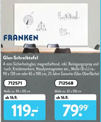 Aldi Süd Glas Schreibtafel Angebot