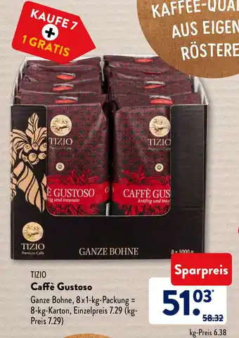 Aldi Süd Tizio Caffè Gustoso 8x1kg Angebot