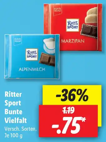 Lidl Ritter Sport Bunte Vielfalt 100g Angebot