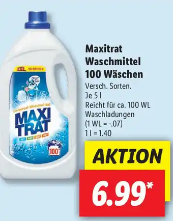 Lidl Maxitrat Waschmittel 100 Wäschen 5L Angebot