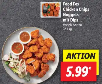 Lidl Food Fox Chicken Chips Nuggets mit Dips 1kg Angebot