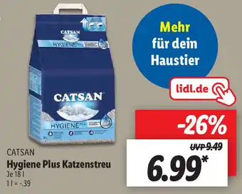 Lidl Catsan Hygiene Plus Katzenstreu 18L Angebot