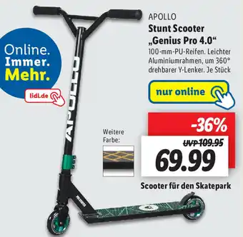 Lidl Apollo Stunt Scooter Genius Pro 4.0 Angebot