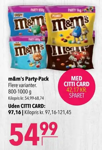 CITTI Markt m&m's Party-Pack 800-1000g Angebot