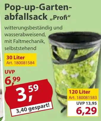 Sonderpreis Baumarkt Pop-up-Gartenabfallsack ,,Profi" Angebot