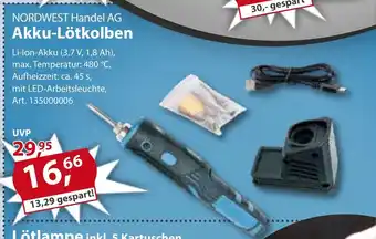 Sonderpreis Baumarkt NORDWEST Handel AG Akku-Lötkolben Angebot