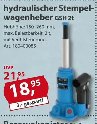 Sonderpreis Baumarkt hydraulischer Stempel-wagenheber GSH 2t Angebot