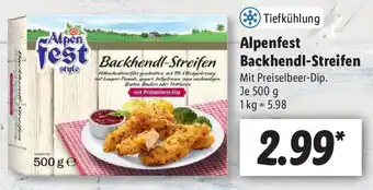 Lidl Alpenfest Backhendl Streifen 500g Angebot