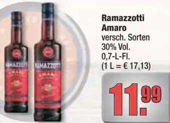 alldrink Ramazzotti Amaro 0,7 L FI. Angebot