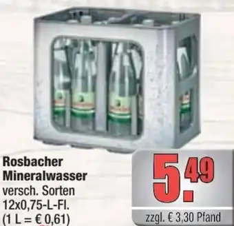 alldrink Rosbacher Mineralwasser 12x0,75-L-FI. Angebot