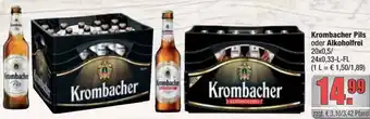 alldrink Krombacher Pils oder Alkoholfrei 20x0,5/ 24x0,33-L-FI. Angebot