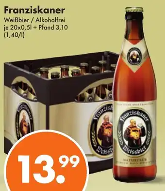 Trink und Spare Franziskaner Weißbier / Alkoholfrei 20x0,5 L Angebot