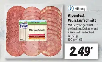 Lidl Alpenfest Wurstaufschnitt 150g Angebot