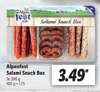 Lidl Alpenfest Salami Snack Box 200g Angebot