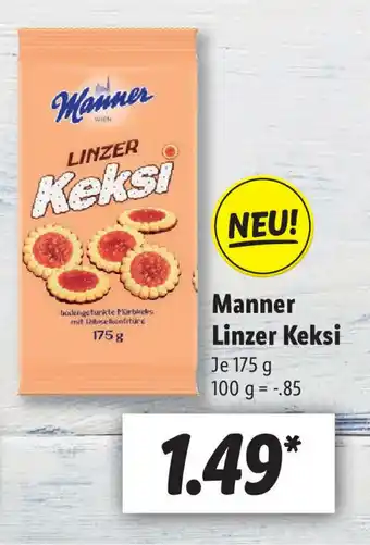 Lidl Manner Linzer Keksi 175g Angebot