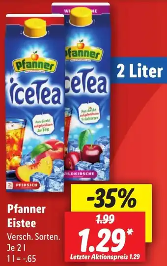 Lidl Pfanner Eistee 2 Liter Angebot