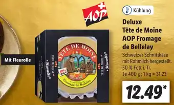 Lidl Deluxe Tête de Moine AOP Fromage de Bellelay 400 g Angebot