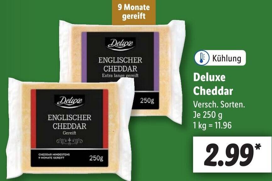Deluxe Cheddar 250 g Angebot bei Lidl