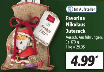 Lidl Favorina Nikolaus Jutesack 170 g Angebot