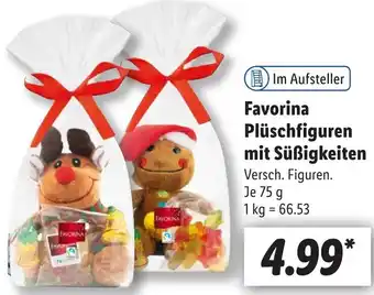 Lidl Favorina Plüschfiguren mit SüBigkeiten 75 g Angebot