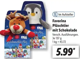 Lidl Favorina Plüschtier mit Schokolade 137 g Angebot