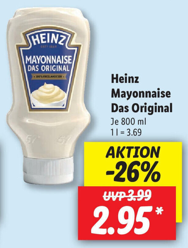 Heinz Mayonnaise Das Original 800ml Angebot bei Lidl