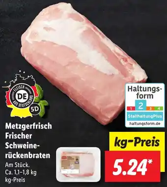 Lidl Metzgerfrisch Frischer Schweinerückenbraten ca. 1,1-1,8 kg Angebot