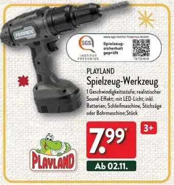 Aldi Nord PLAYLAND Spielzeug-Werkzeug Angebot