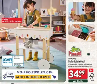 Aldi Nord PLAYLAND Holz-Spielmöbel Angebot