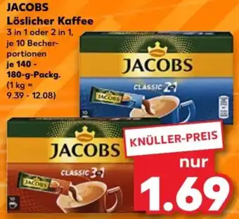 Kaufland JACOBS Löslicher Kaffee 140-180 g Packg. Angebot