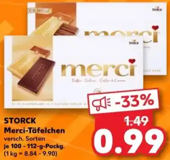 Kaufland STORCK Merci-Täfelchen 100-112 g Packg. Angebot