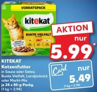 Kaufland KITEKAT Katzenfutter 24x85 g Packg. Angebot
