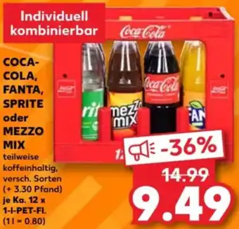 Kaufland COCA- COLA, FANTA, SPRITE oder MEZZO MIX Ka. 12x1 L-PET-Fl. Angebot