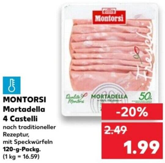 MONTORSI Mortadella 4 Castelli 120 g Packg. Angebot bei Kaufland