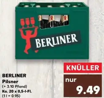 Kaufland BERLINER Pilsner Ka. 20x0,5 L-Fl. Angebot